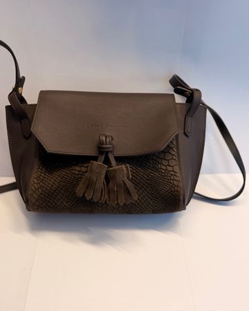 Vintage Longchamp Pénélope Crossbody-Tasche - Braunes Leder