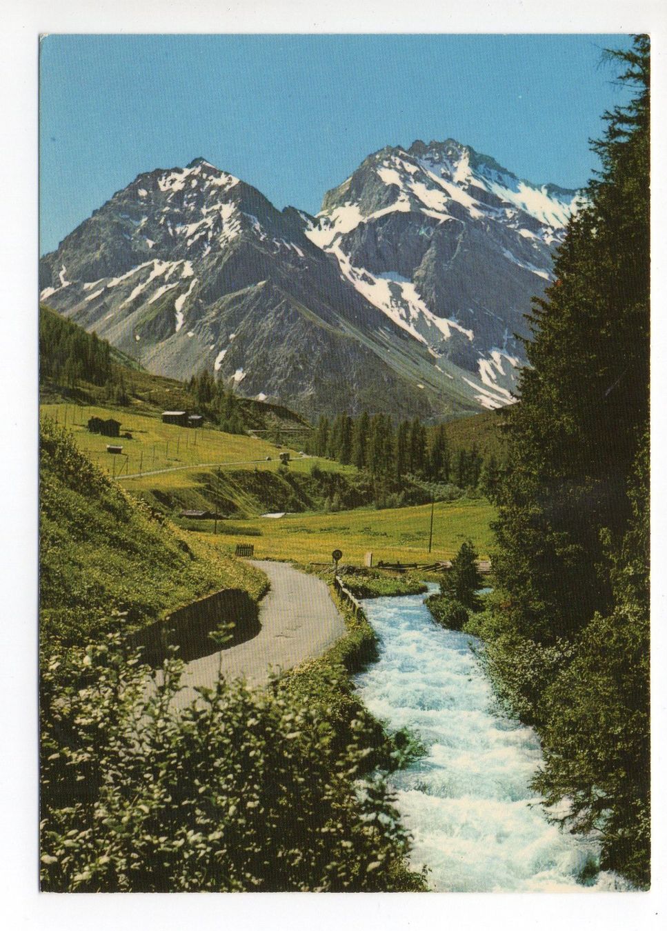 Cartoline postali: DAVOS Sertigtal mit Mittaghorn und Plattenhorn – Usato da Jona venduto da philajona