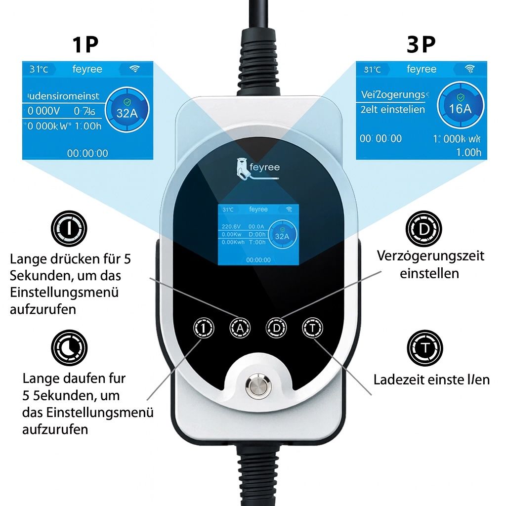 Caricabatterie: Feyree Typ 2 Portables EV Ladegerät 11 kW, 16 A – Nuovo e nell'imballaggio originale da Aathal-Seegräben venduto da ECOPLUG 2
