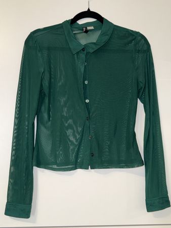 GRÜNE TRANSPARENTE BLUSE