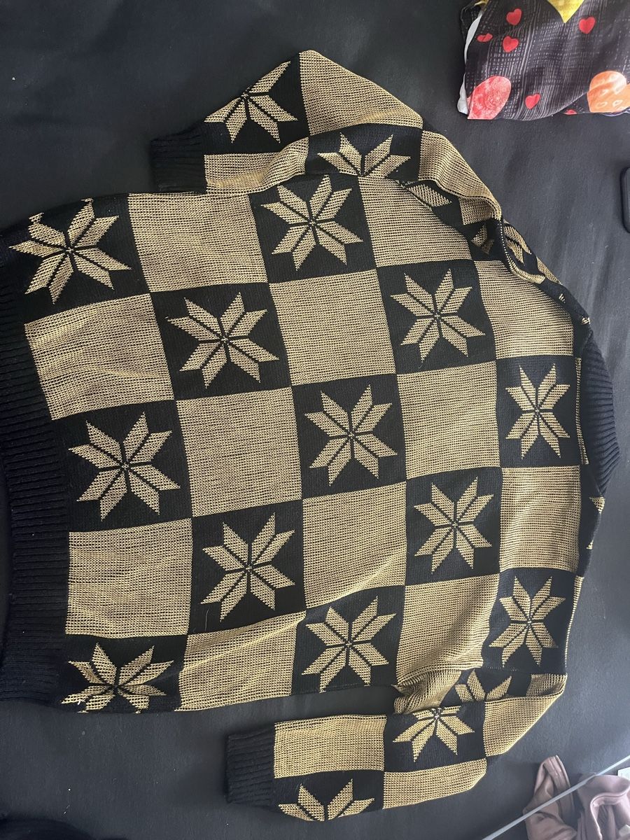 Maglioni & Felpe: Pullover schwarz gold gemustert V-Ausschnitt – Nuovo (secondo la descrizione) da Olten venduto da sae_82z2 5