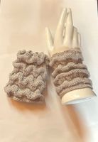 Pulswärmer handgestrickt hellgrau