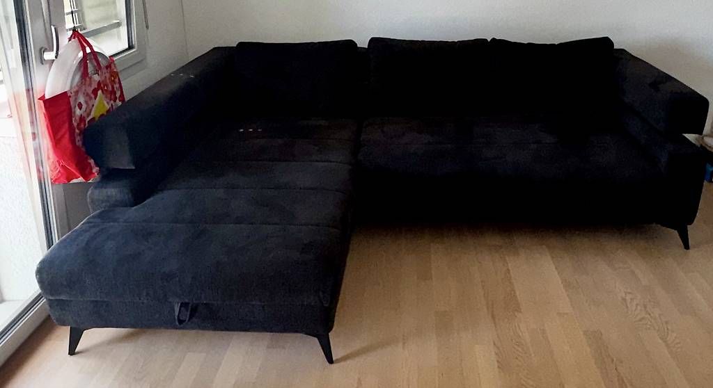Sofas: HOMIN Ecksofa Schwarz Chenille  neuwertig – Gebraucht aus Spreitenbach von god_7c5d 1