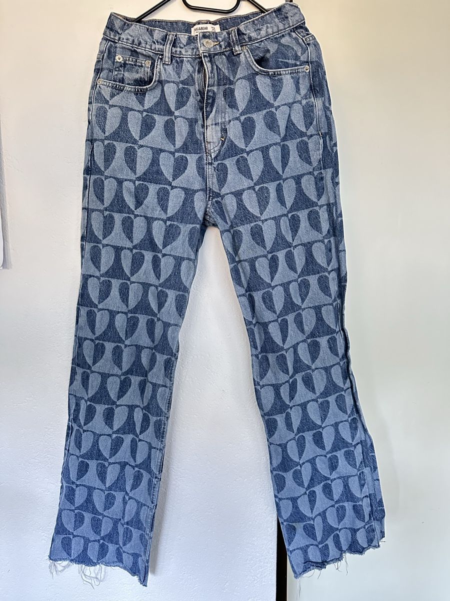 Pull&Bear Hosen: Jeans Pull and Bear Herzmuster blau – Gebraucht aus Davos Platz von Tat.iana