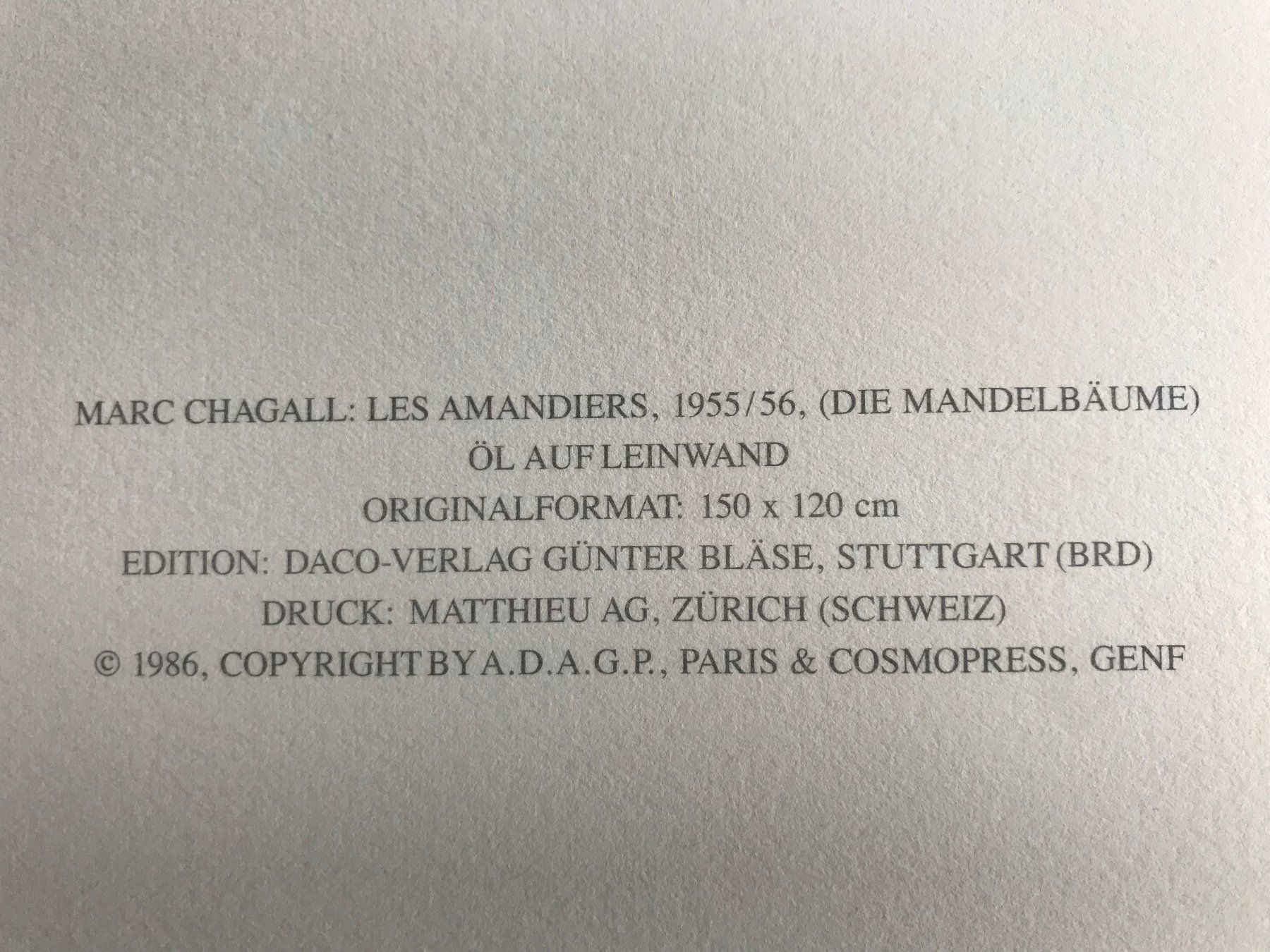 Foto & Immagini: Marc Chagall: Les Amandiers, Kunstdruck – Usato da Zollikerberg venduto da Dogon 1