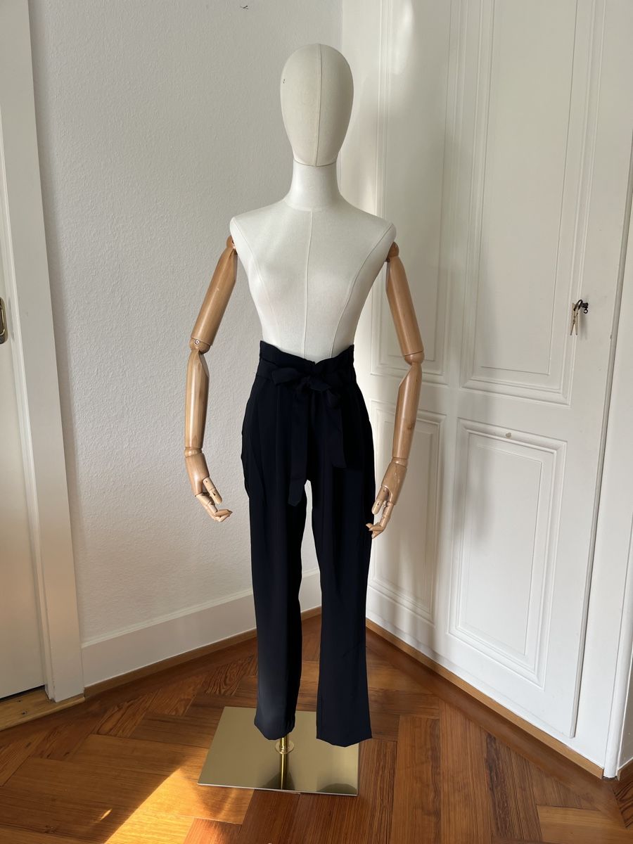 Zara Hosen: Zara Basic Blue Trousers with Tie - Size XS – Gebraucht aus Mies von Nib2011 1