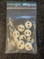 10 Stk. Mini-Steckdosen weiss mit Metalllaschen neu