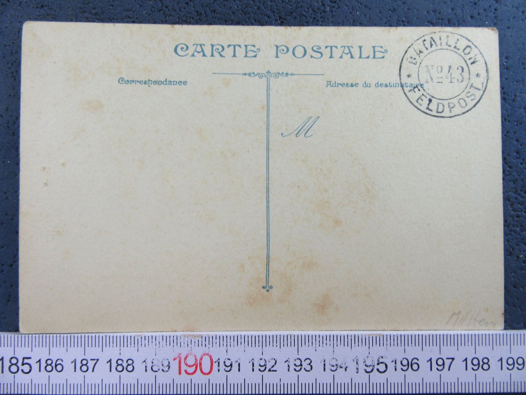 Cartoline postali: GENERAL AK STEMPEL BATAILLON No.43 FELDPOST – Usato da Ettingen venduto da Hausi4711 1