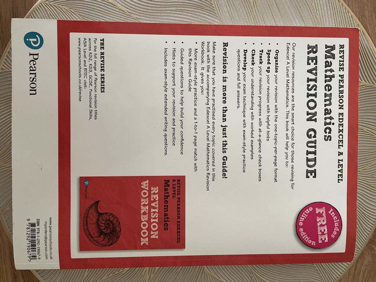 Bücher: Pearson Edexcel A Level Mathematik Revision Guide – Gebraucht aus Dierikon von fri_djn6 3