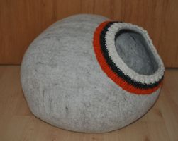 Filz Katzenhöhle Grau für Sommer und Winter Kuschelhöhle