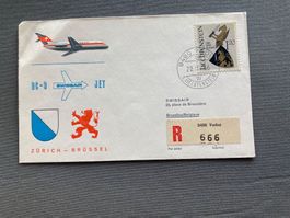 Swissair Brief Züri-Brüssel 1966 Philatelie DC-9 Jet 🇨🇭✈️