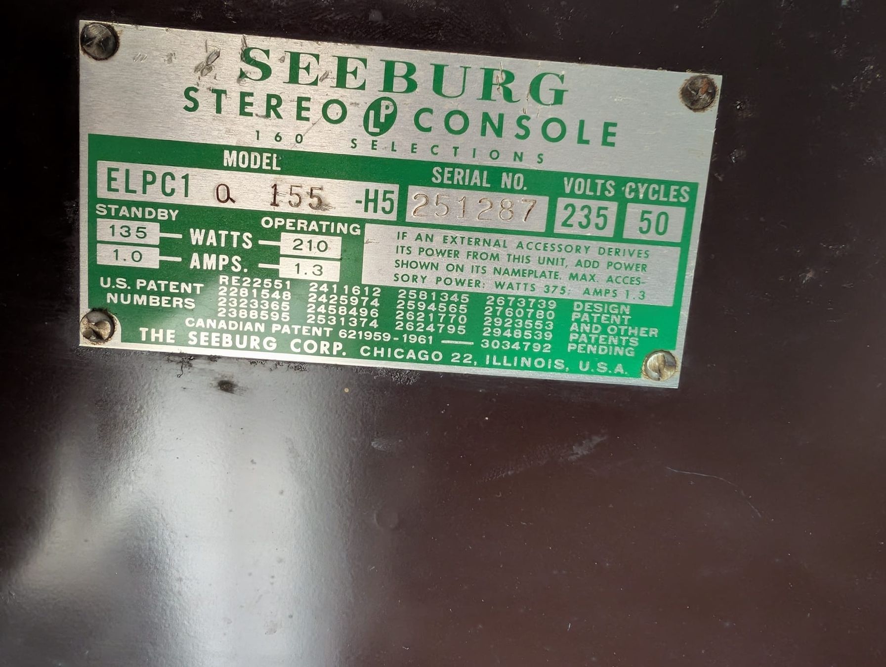 Seeburg Jukebox: Seeburg 155 Model H5 80 Singels – Défectueux à Bern par Smarts_vauva 1