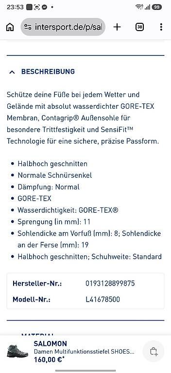 Herrenschuhe: Salomon Gr. 41 1/3 E MID GTX Wanderschuhe – Gebraucht aus Liestal von kwonn 3