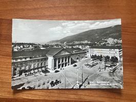 AK 1956 Biel Bahnhofplatz fleckig  (G3004)