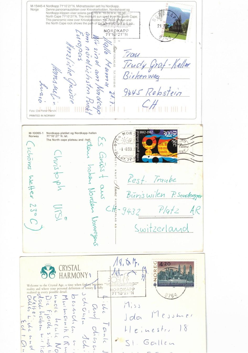 Cartoline postali: NORDKAP Norwegern spezieller Stempel Ansichtskarten – Usato da Widnau venduto da Seppl480