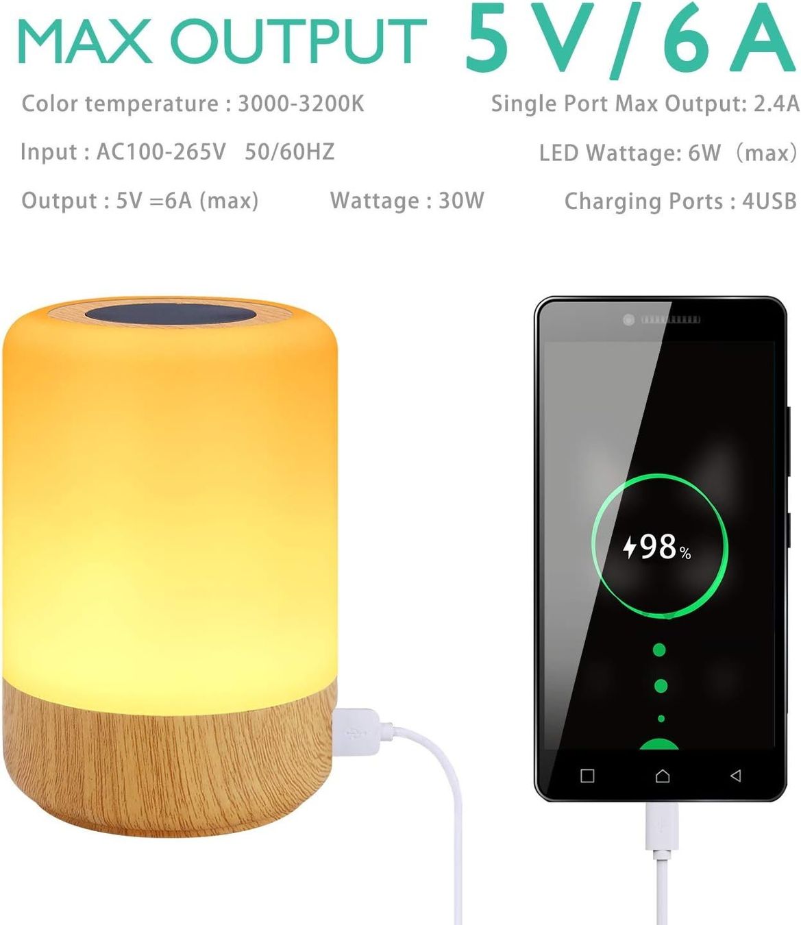 Lampen: Nachttischlampe Touch Dimmbar mit 4 USB (2 Stück) – Neu und originalverpackt aus Nuglar von SaleRitter 7
