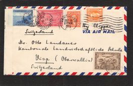 Zensur/Flugpost Kanada-Visp(Oberwallis) , 18.9.1939
