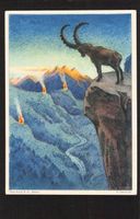 Bundesfeierkarte 1933 Nr. 58a , Aletschwald , Steinbock