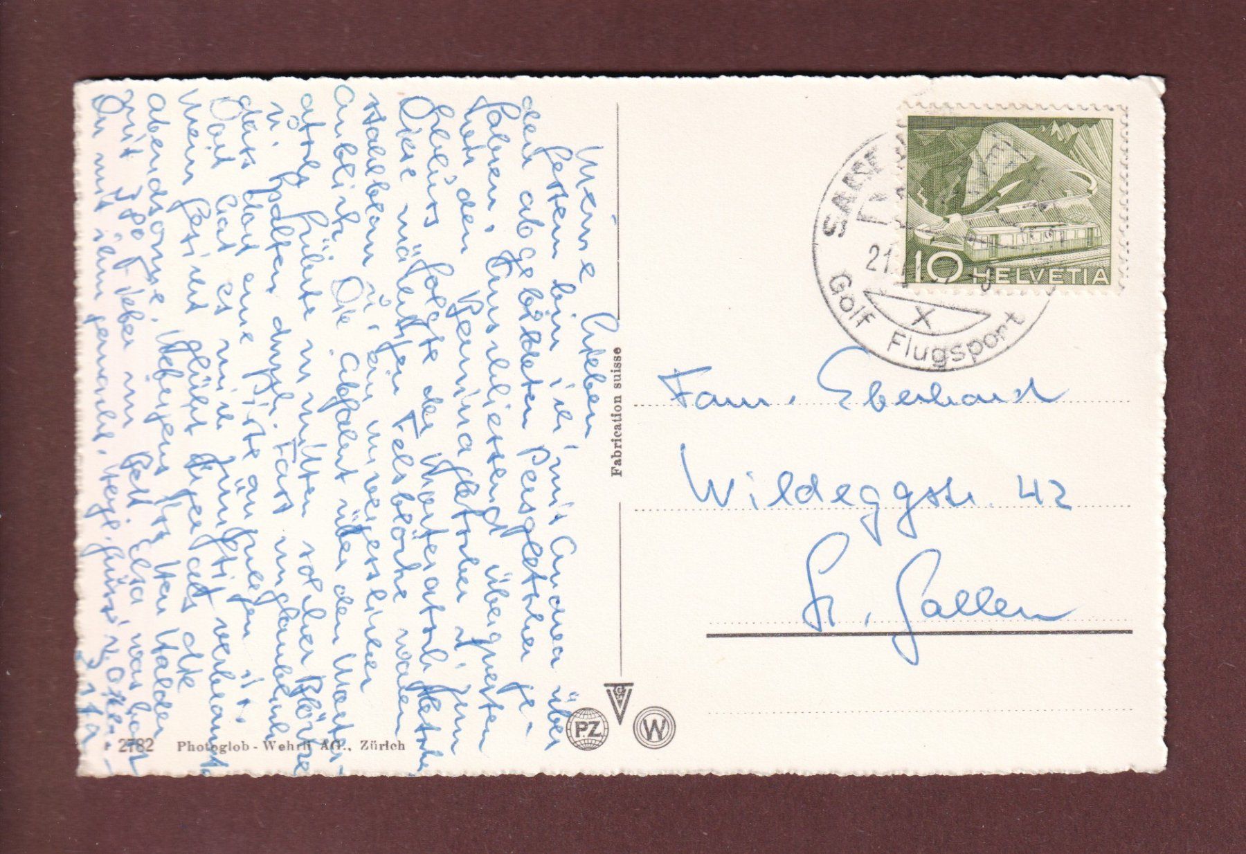 Cartoline postali: PIZ BERNINA - 1957 – Usato da Pully venduto da nicecards-shop 1
