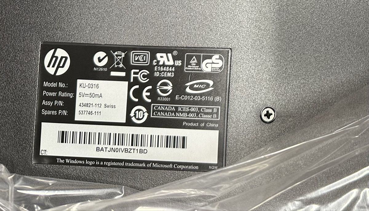Hewlett Packard Claviers: HP USB Keyboard KU-0316, NEU – Neuf avec emballage d'origine à Laufenburg par Mactso 1