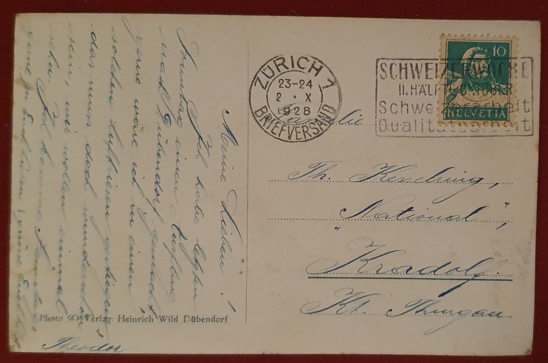 Ansichtskarten: Luftschiff Graf Zeppelin L. 127 - Dübendorf 1928 – Gebraucht aus Kreuzlingen von Rschweiz1 1