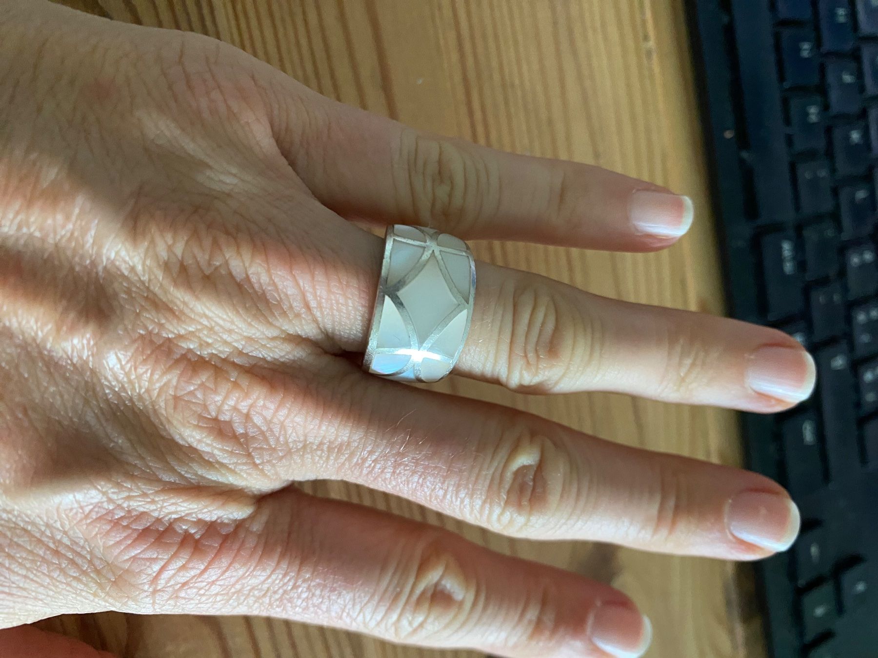 Anelli: Ring Silber Perlmutt Einlagen / Grösse 56 – Usato da Zuzgen venduto da tw7_rcv9