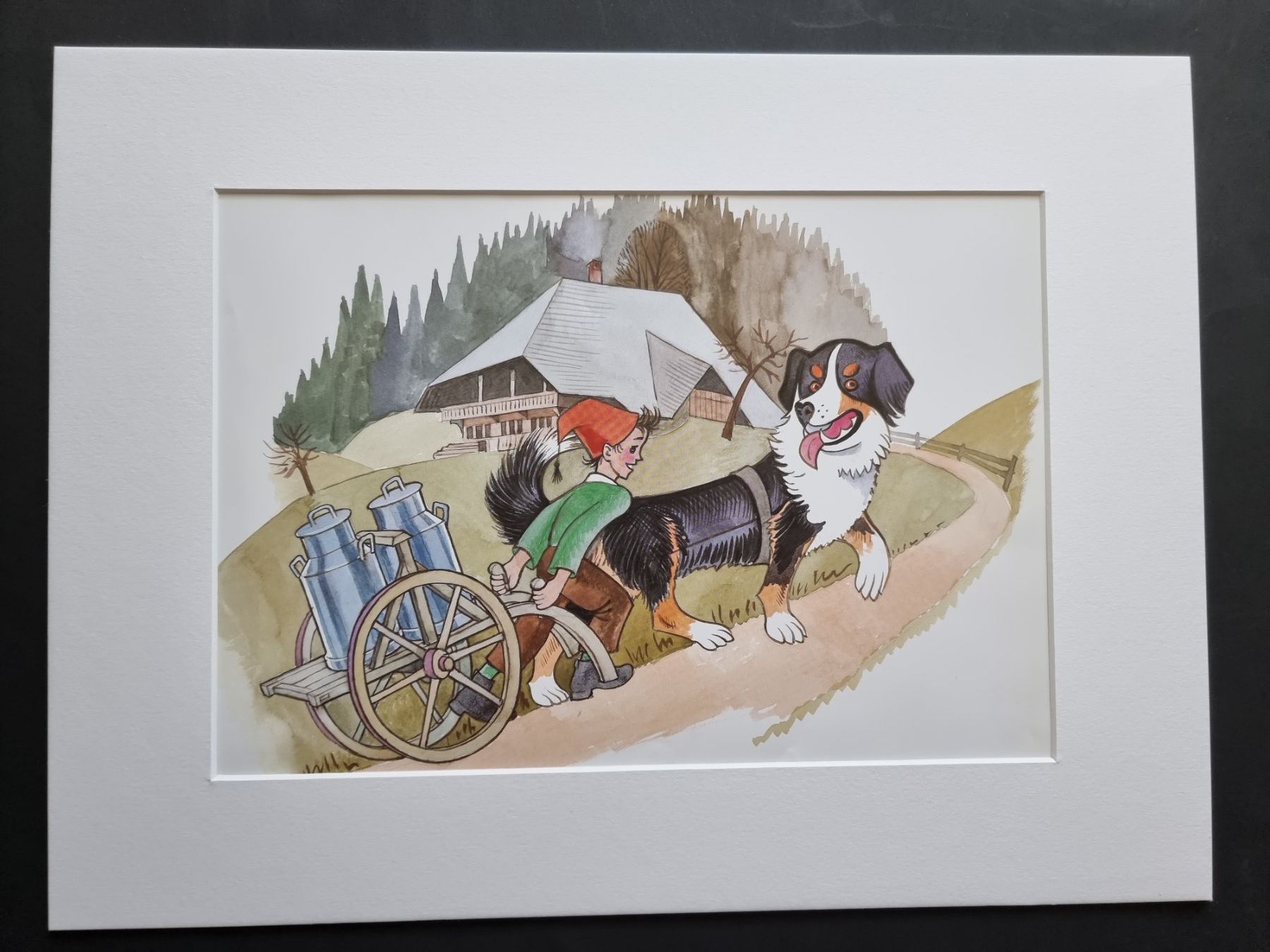 Poster & Bilder: DER BUEB VOM TRUEB BILD HINTER NEUWERTIGEM PASSEPARTOUT – Gebraucht aus Gersau von grafik-kunst 1