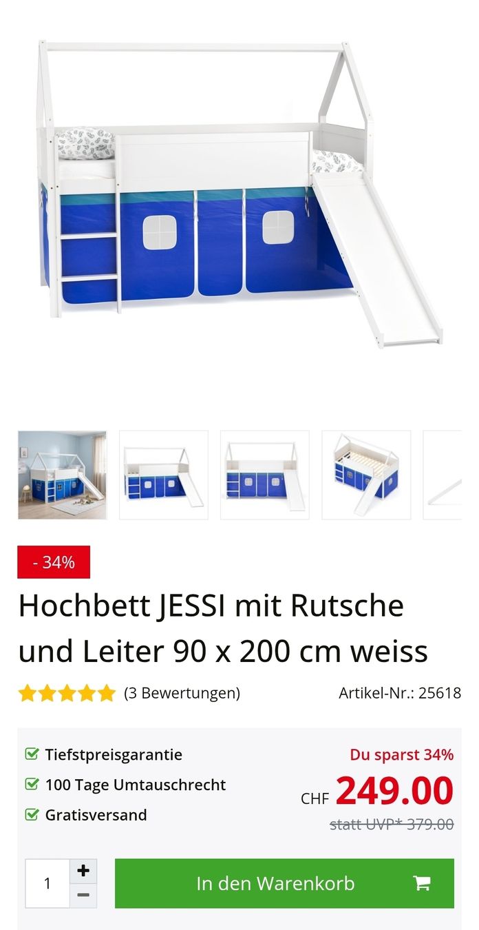 Betten: Hochbett mit Rutsche – Gebraucht aus Gerlafingen von SiM_sch 3