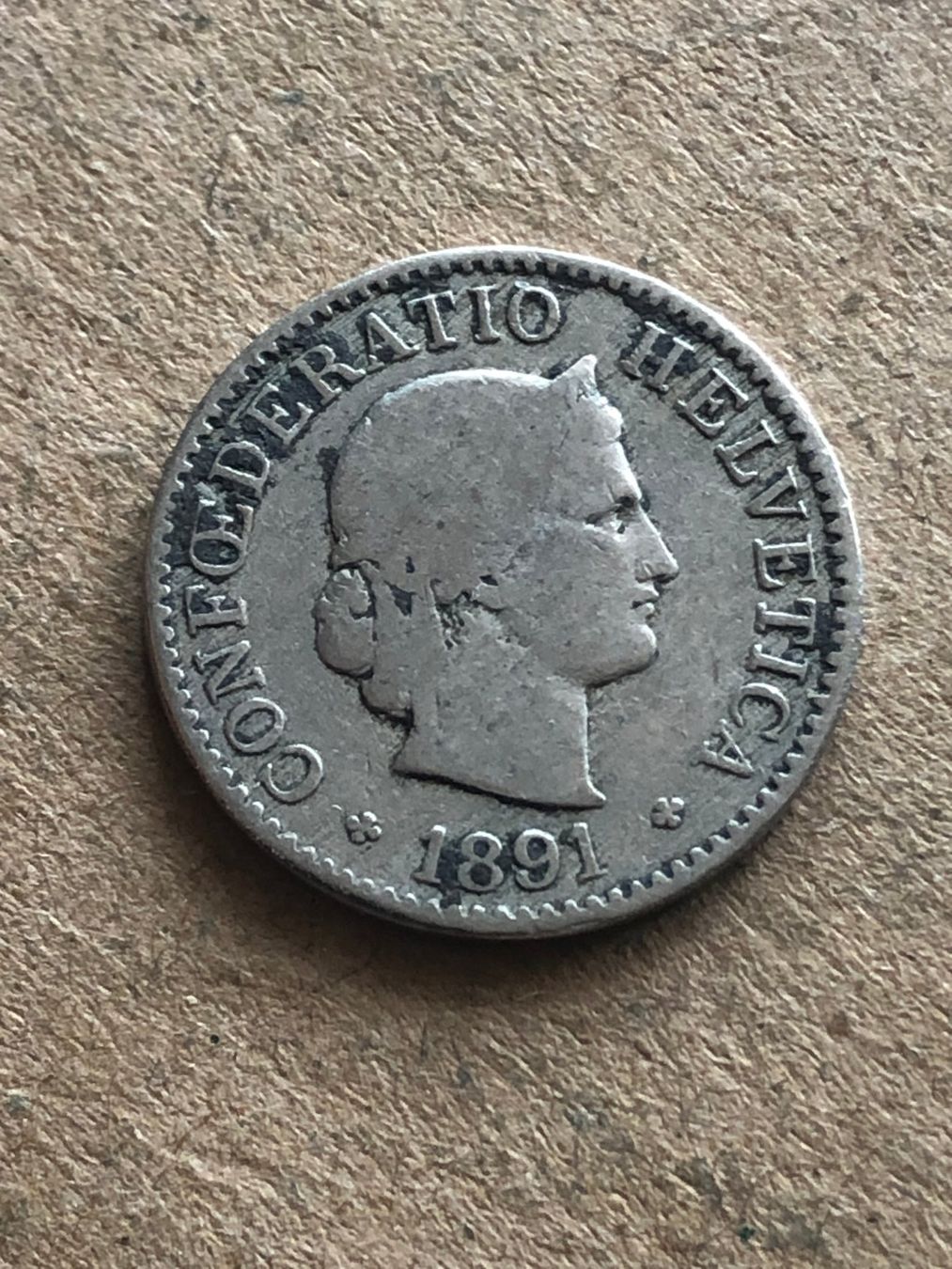 Alle Münzen: 5 Rp. 1891 – Gebraucht aus Schötz von Odpa