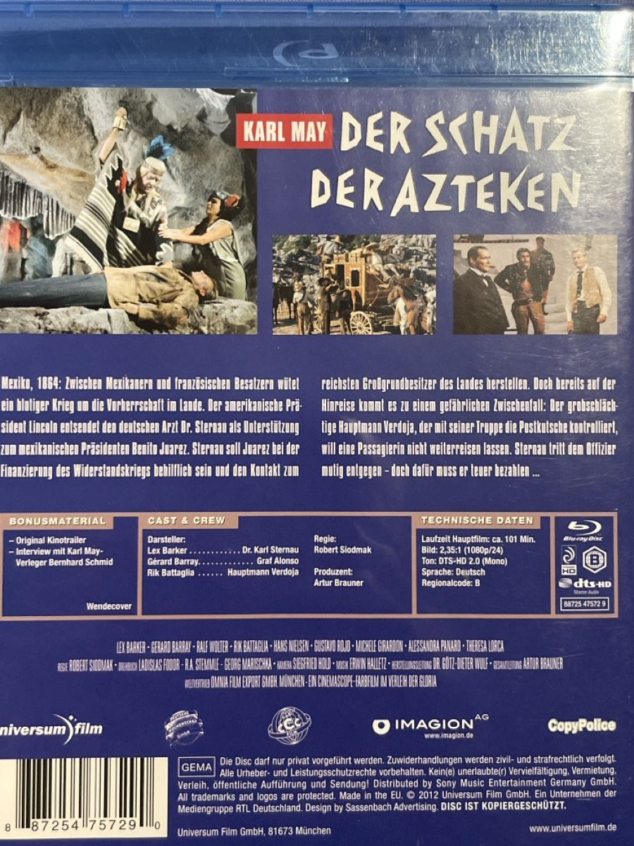 Tutti i DVDs: Der Schatz der Azteken (1965) – Usato da Waldenburg venduto da Gonzo8 1