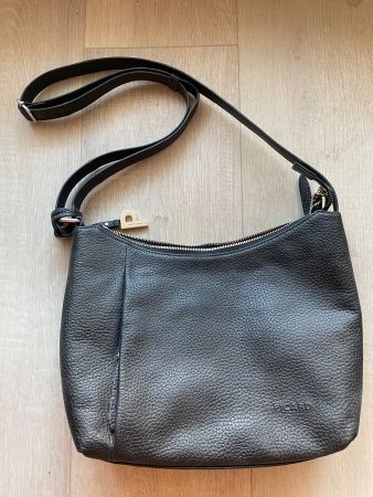 Schwarze Picard Leder Handtasche. 29x21cm