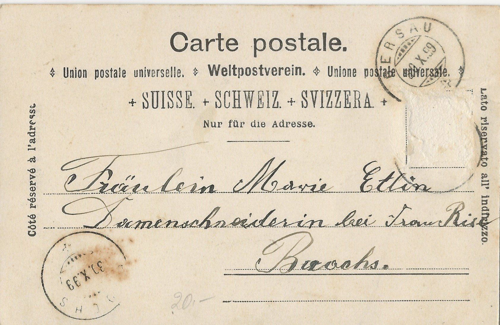 Ansichtskarten: Gruss aus Gersau, 1899 – Gebraucht aus Frauenfeld von Merk52 1