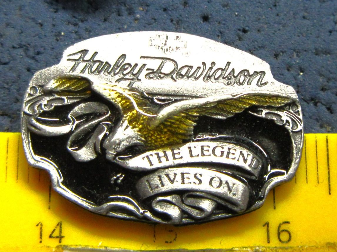 Harley-Davidson Placchette & Badge: HARLEY-DAVIDSON PIN "THE LEGEND LIVES ON" mit SECURITY-CLIP – Usato da Ettingen venduto da Hausi4711 1