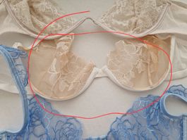 Neuer BH mit Spitze, Grösse 85B, Beige, Sommer
