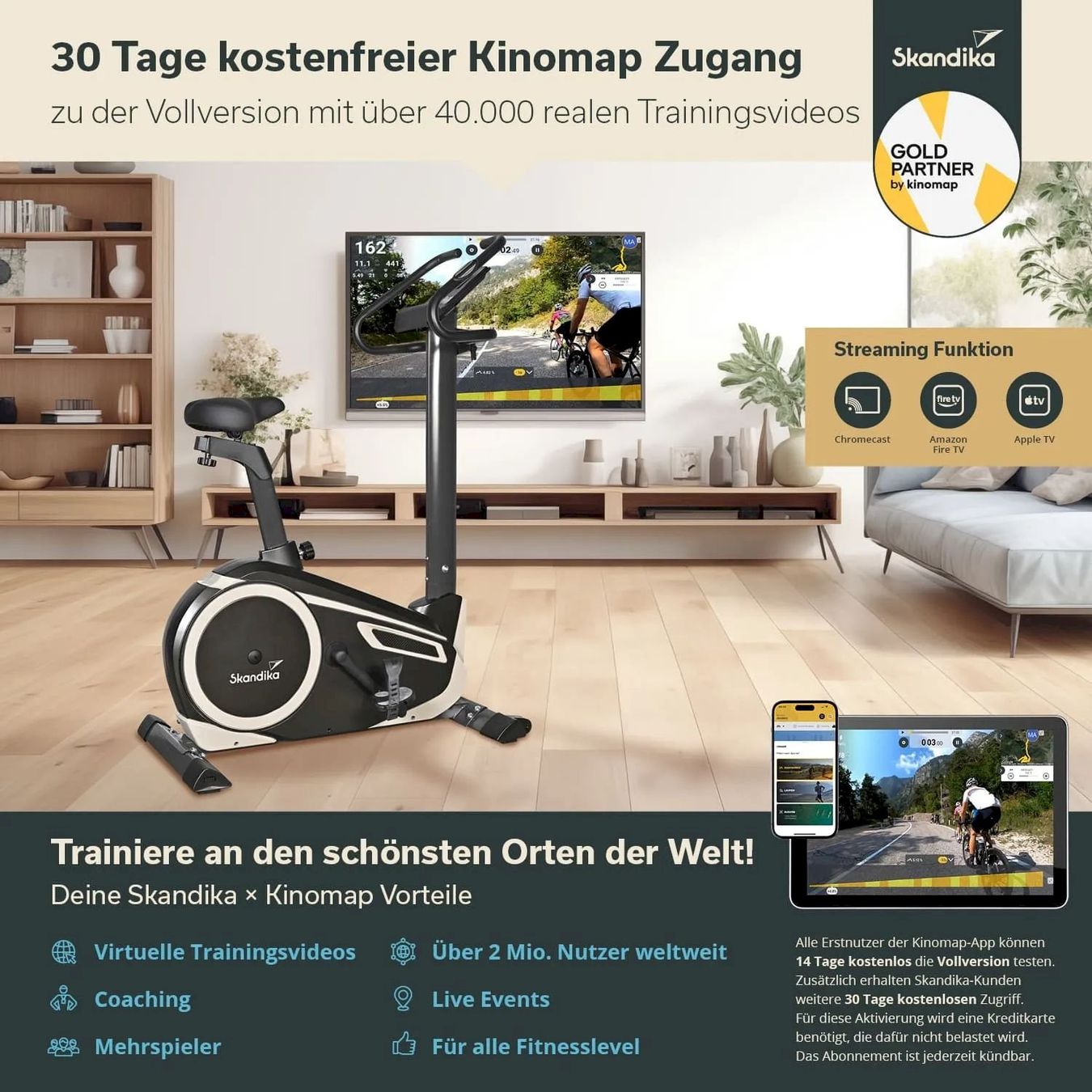 Vélos d'appartement: Skandika Morpheus Ergometer schwarz – Neuf avec emballage d'origine à Bottighofen par zaap 3
