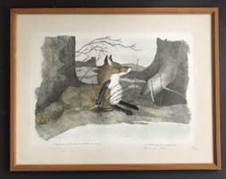 Lithographie renard signée Dominique Consanday