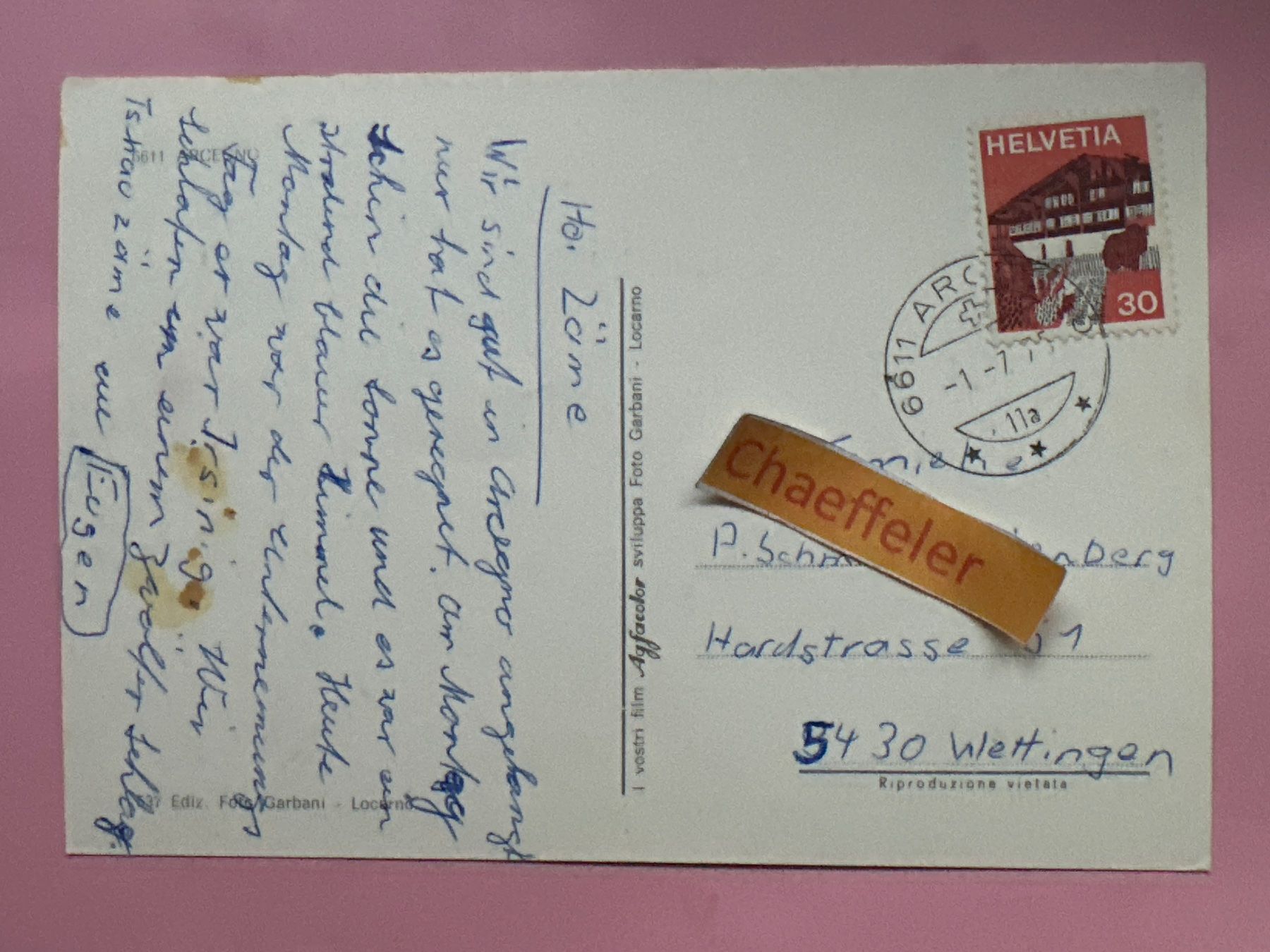 Cartes postales: 1975 Arcegno – D'occasion à Zürich par Chaeffeler 1