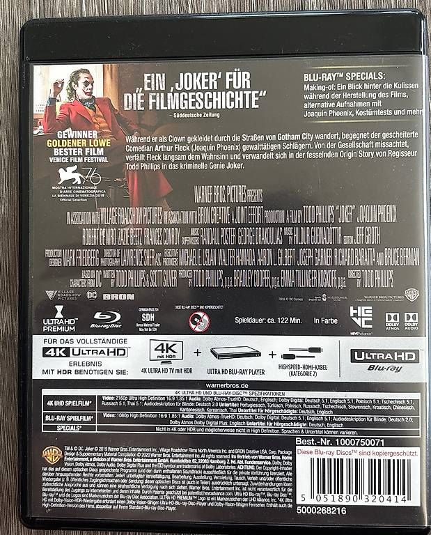 Alle DVDs: Joker 4K UHD Bluray  – Gebraucht aus Winterthur von Geilotime 1