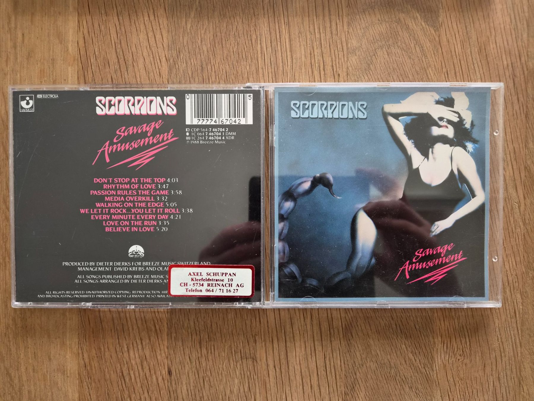 CD: CD Scorpions - Savage Amusement, 1988 – Usato da Nebikon venduto da Harley-Davidson01