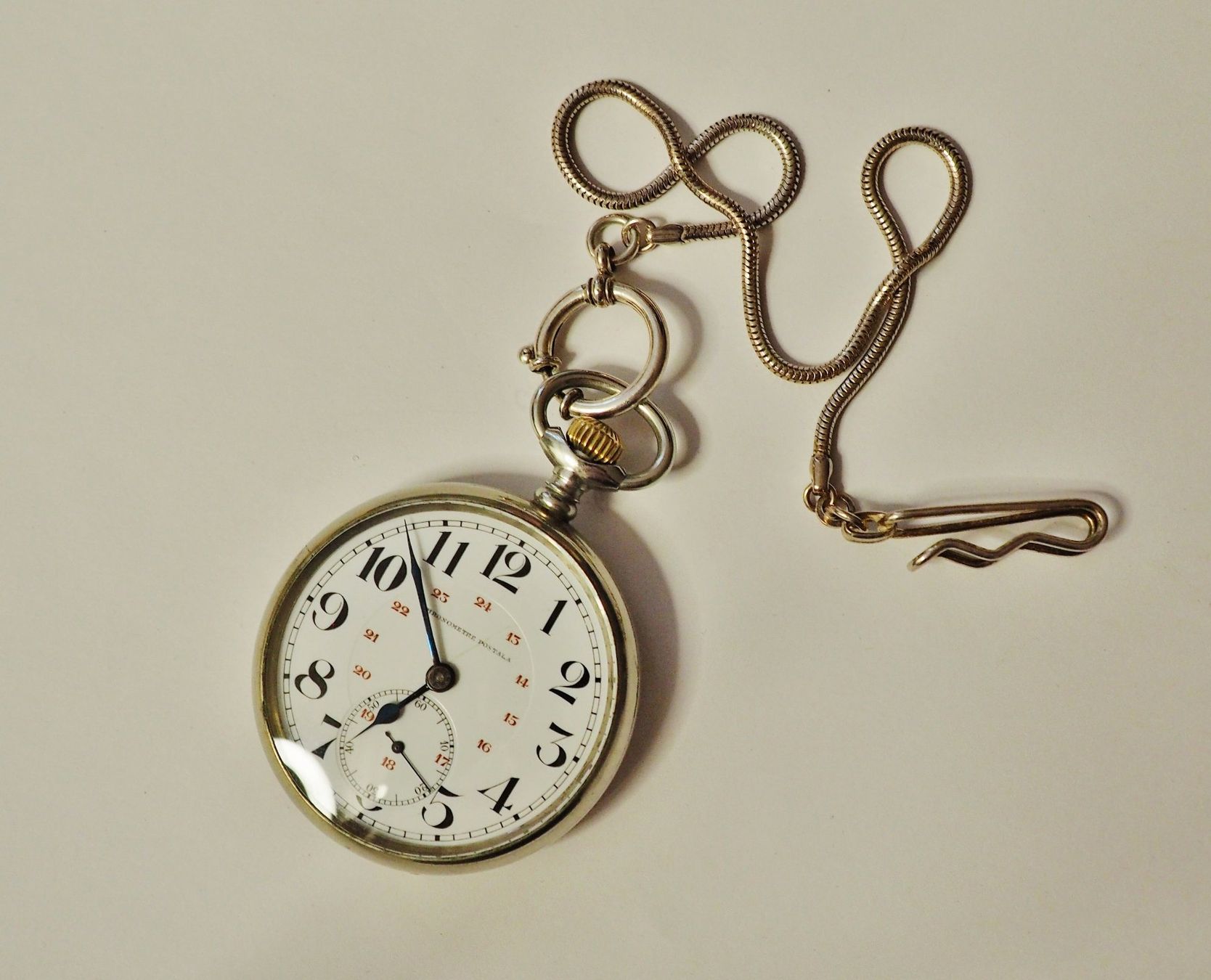 Uhren: Taschenuhr mit Uhrenkette u. Handaufzug – Gebraucht aus Trimbach von Lasser1