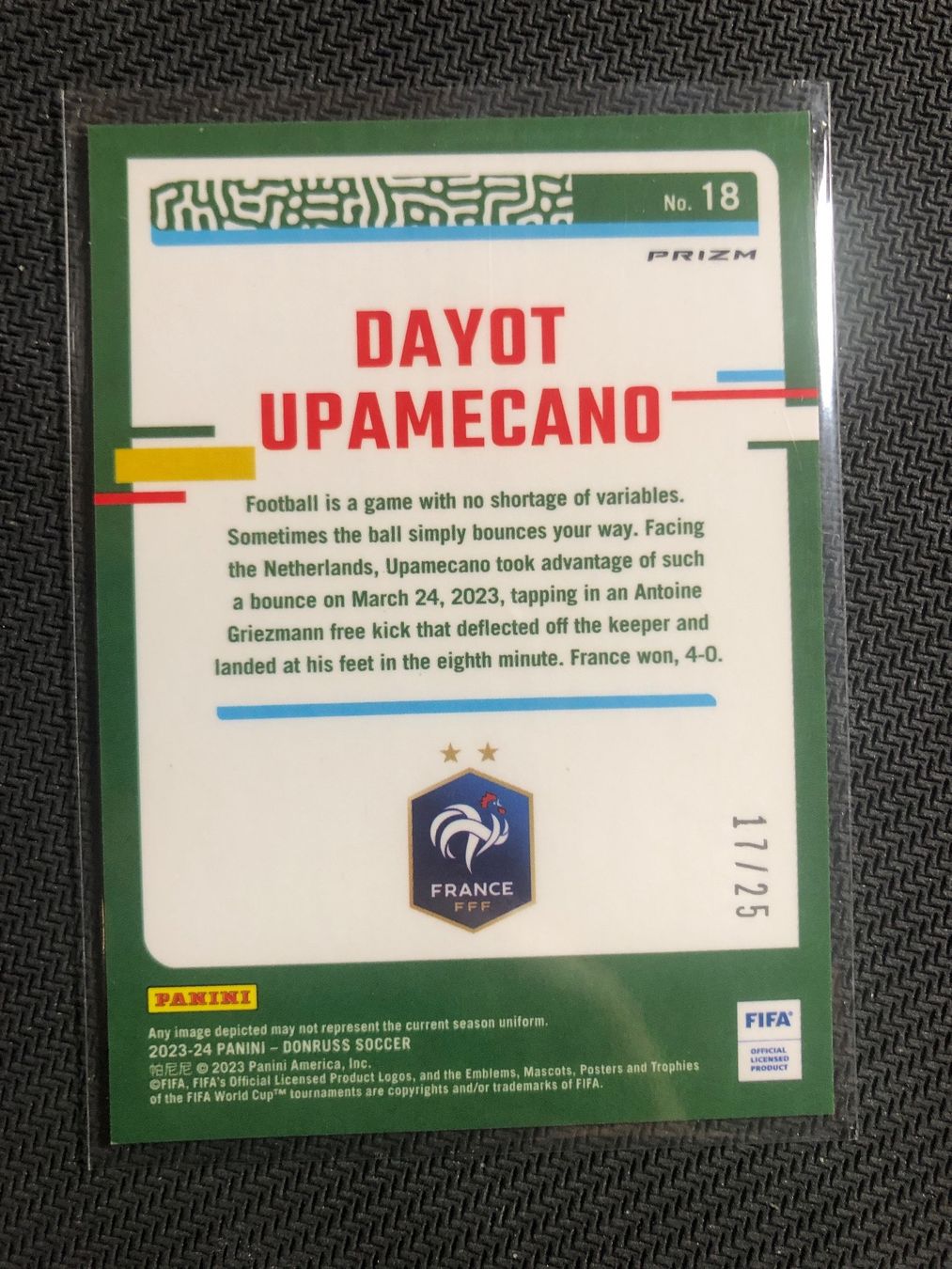 Topps Carte collezionabili: Panini Optic Dayot Upamecano /25 – Usato da Wangenried venduto da Garagara 1