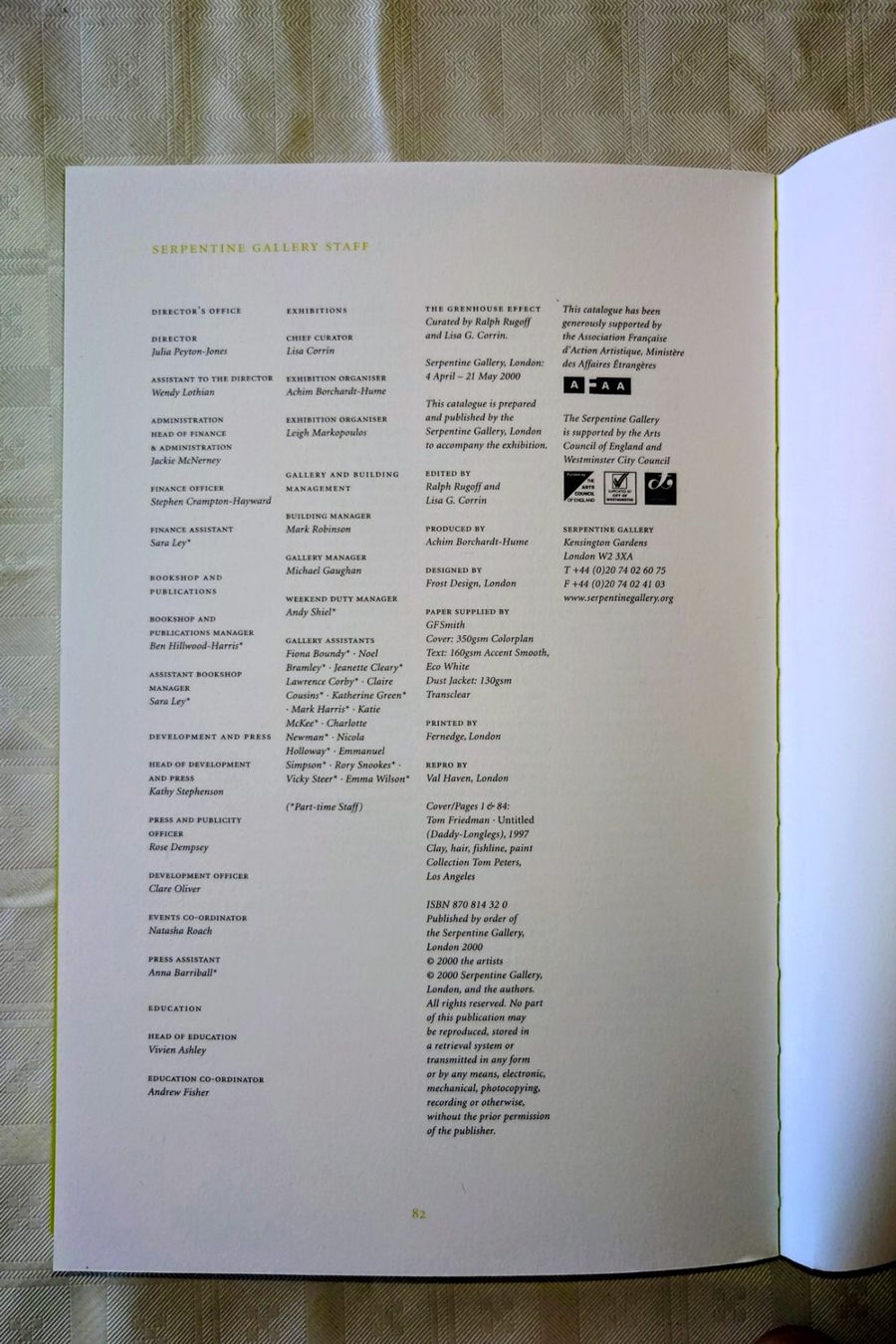 Livres: The Greenhouse Effect - Katalog Ralph Rugoff. Rare EA 2000 – D'occasion à Zürich par Rst7 7