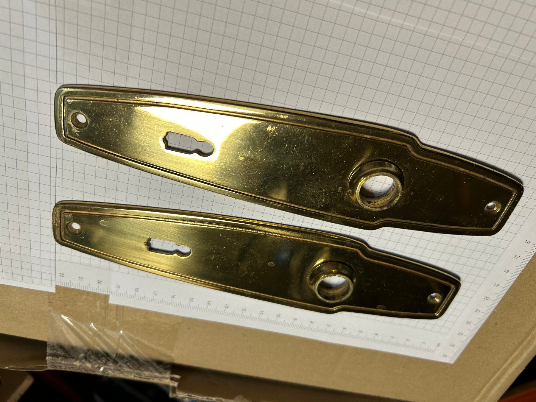 Ferramenta: Türgarnitur- Schild 2 Stk. BB 78, 210 x 50 mm, Messing – Nuovo (secondo la descrizione) da hägendorf venduto da hsh4614 1