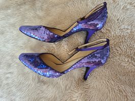 EMPORIO ARMANI PUMPS LILI PAILETTEN 40 LEDER SCHUHE TOP 450€