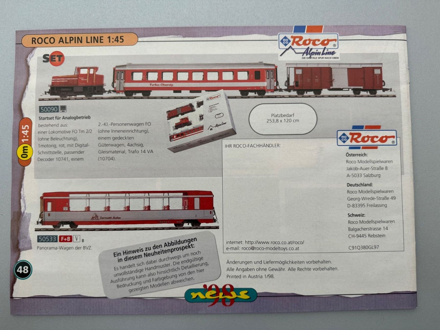 Roco Modellini di ferrovie: ROCO - Gesamtkatalog 1998 – Usato da Fehraltorf venduto da Success 1
