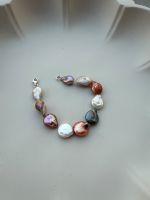 Perlenarmband vielfarbig Keshi Barock, Süsswasserperlen