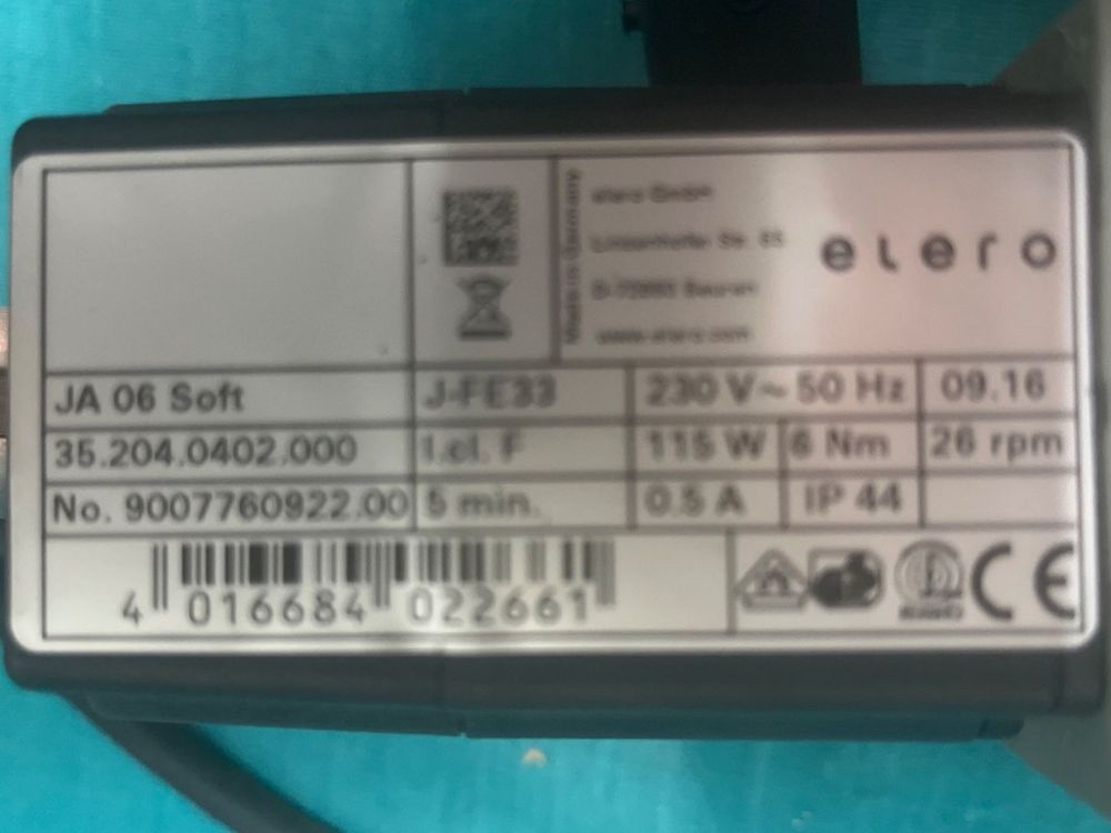 Elero JA 06 Soft Lamellenstoren Raffstoren Motor (Gebraucht) in ...