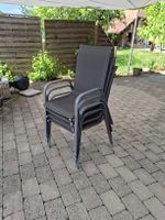 Stapelbare Gartenstühle 4er Set, ALU-Rahmen, wetterfest.