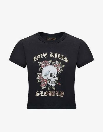 Ed Hardy Love kills slowly Crop Shirt, Gr. S