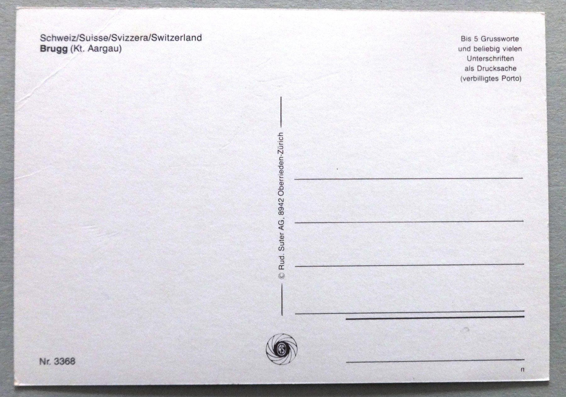 Cartoline postali: Brugg (Kt.Aargau) – Difettoso da Fétigny venduto da Billy2miny 1